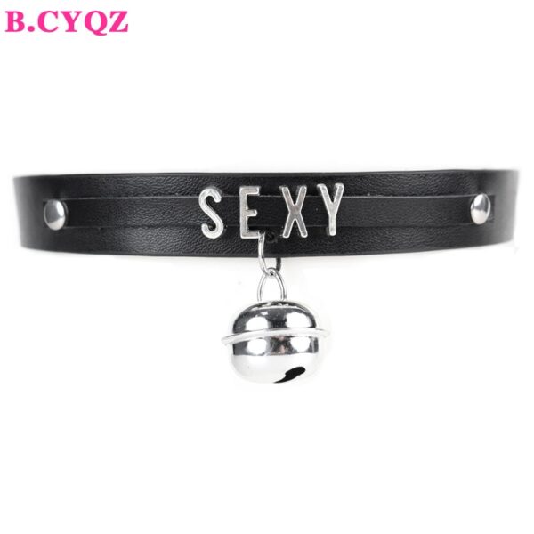 B.CYQZ Gothic Punk Harajuku Halskette Für Frauen Brief Leder Halsband Dame Collares Hals Schmuck für Frauen Halsketten Zubehör