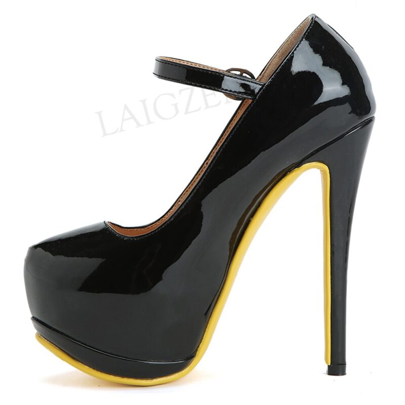 BERZIMER Handgemachte Frauen Plattform Pumps Mary Janes Stiletto Hochhackige Sandalen Schuhe Frau Damen Scarpe Donna Größe 43 44 47 52 – Bild 2