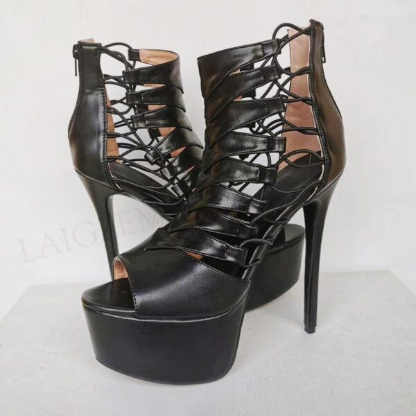 BERZIMER MODE Frauen Plattform Sandalen High Heels Stiletto Zapatos 2020 Zurück Zip Pumpen Damen Schuhe Frau Große Größe 44 45 50 52