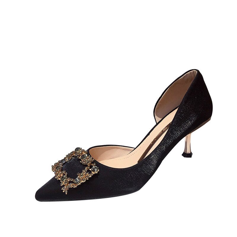 BJYL 2020 Frühling Neue Frauen Braut Schuhe Hochzeit Schuhe Faux Silk Satin Strass Kristall Frau Pumpen Stiletto Sapato Feminino – Bild 6