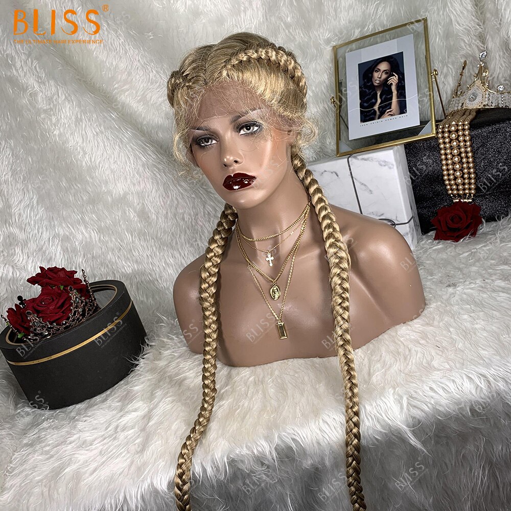 BLISS African American Box Schwarz Braid Haar Perücke Synthetische Haar Perücke Großhandel 4 Lange Box Geflochten Twist Spitze Perücken Für schwarz Frauen – Bild 5