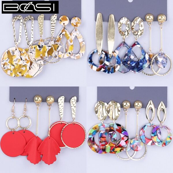 BOSI acryl set ohrringe modeschmuck ohrringe set Frauen minimalistischen lange ohrringe kpop einfache ohrring mädchen großhandel