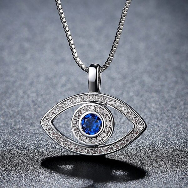 Blau Strass Luck Türkei Blue Evil Eye Choker Halskette für Frauen Box Kette Anhänger Halskette Mode Schmuck