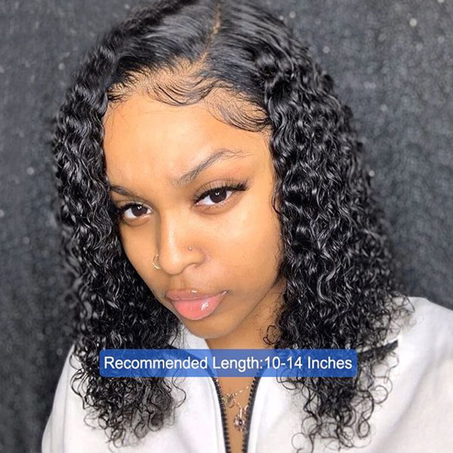 Bob Perücke Wasser Welle Spitze Front Menschliches Haar Perücken Für Schwarze Frauen 13x4 Spitze Frontal Perücke Pre Gezupft brasilianische Tiefe Welle Frontal Perücke – Bild 5