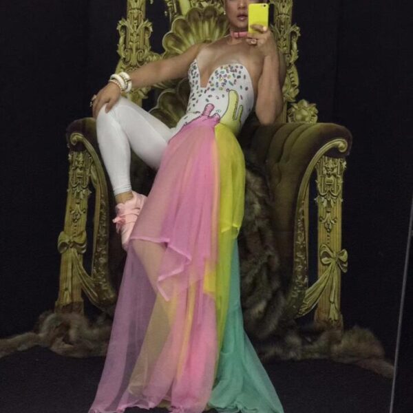 Bunte Strass Body Leggings Kostüm Sängerin Bühne Tragen Maische Rock Dance WEAR Party Stretch Overall Outfit