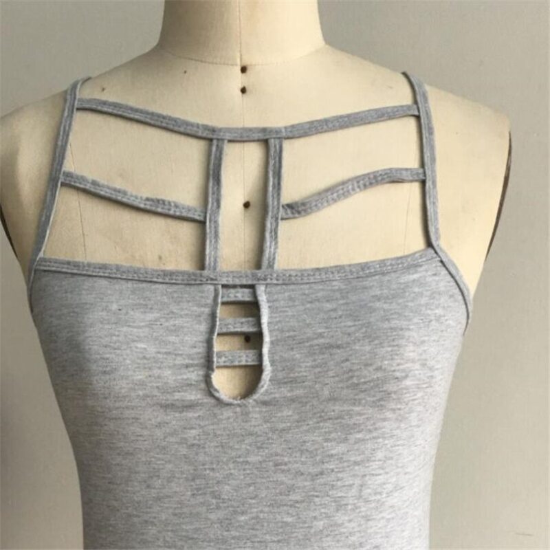 CUHAKCI Sexy Tank Tops Frauen Verband Camis Mode Damen Sommer Ärmellose Aushöhlen Schlank Gilet Gestellte Beiläufige Weste – Bild 5