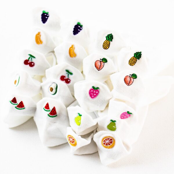 Colorful fruit Invisible Short Woman Sweat summer comfortable cotton girl women's boat socks ankle low female Hosiery White Fun