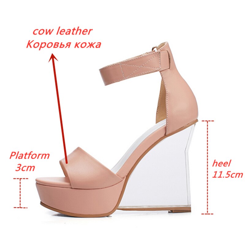 Concise Plattformen Sommer Sandalen Foe frauen Schuhe Aus Echtem Leder Verkeilt High Heels Pumps Hochzeit Casual Schuhe Frau – Bild 2