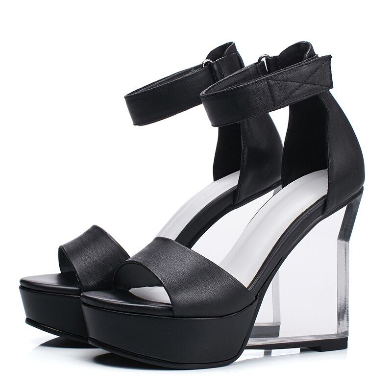 Concise Plattformen Sommer Sandalen Foe frauen Schuhe Aus Echtem Leder Verkeilt High Heels Pumps Hochzeit Casual Schuhe Frau – Bild 5
