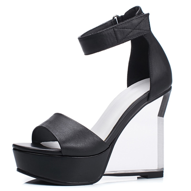 Concise Plattformen Sommer Sandalen Foe frauen Schuhe Aus Echtem Leder Verkeilt High Heels Pumps Hochzeit Casual Schuhe Frau