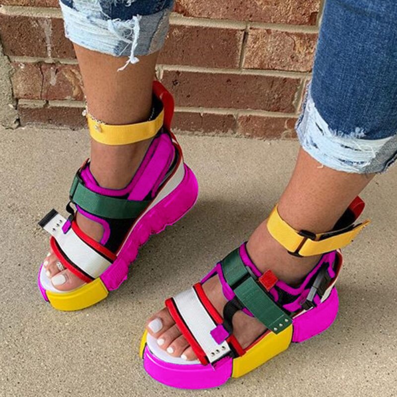 DORATASIA Big Größe 44 Mode Dame Klett Plattform Casual Gewinde Sandalen Offene spitze Schnalle Sandalen Frauen 2021 Sommer Schuhe Frau – Bild 4