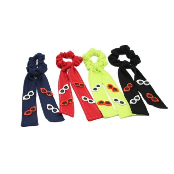 Denim Schleife Haar Scrunchie Elastische Bands Einfarbig Frauen Mädchen Pferdeschwanz-halter mit sonnenbrille zubehör