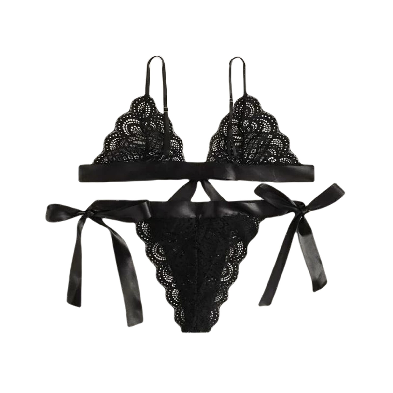 Dessous Set Frauen Spitze Bh Set Sexy frauen Set Aushöhlen Unterwäsche Set Transparent Bh und Höschen Lenceria Bh und Panty Set – Bild 6