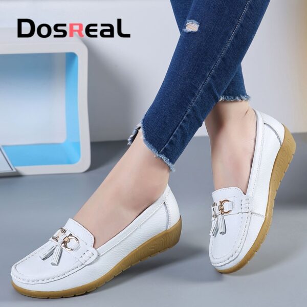 Dosreal Frauen Frühling Casual Wohnungen Schuhe Damen Fransen Mode Faulenzer Großen Größe 44 Slip Auf Wohnungen Weibliche Müßiggänger
