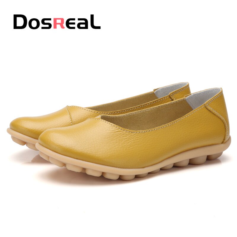 Dosreal Frauen Große Größe 44 Faulenzer Echtem Leder Schwarz Wohnungen womans Outdoor Wanderschuhe Weiblichen Frühling Flach Casual Schuhe – Bild 6