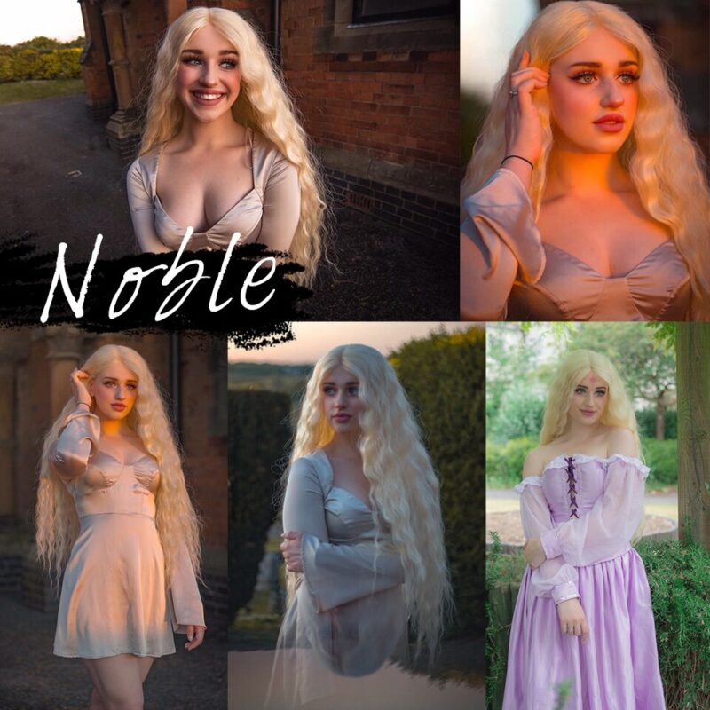Edle Cosplay Synthetische Spitze Front Perücke Lange Perücke Cosplay Lockige 42 Zoll Ombre Blonde farbe Perücke Synthetische Spitze Front Perücke für Frauen – Bild 3