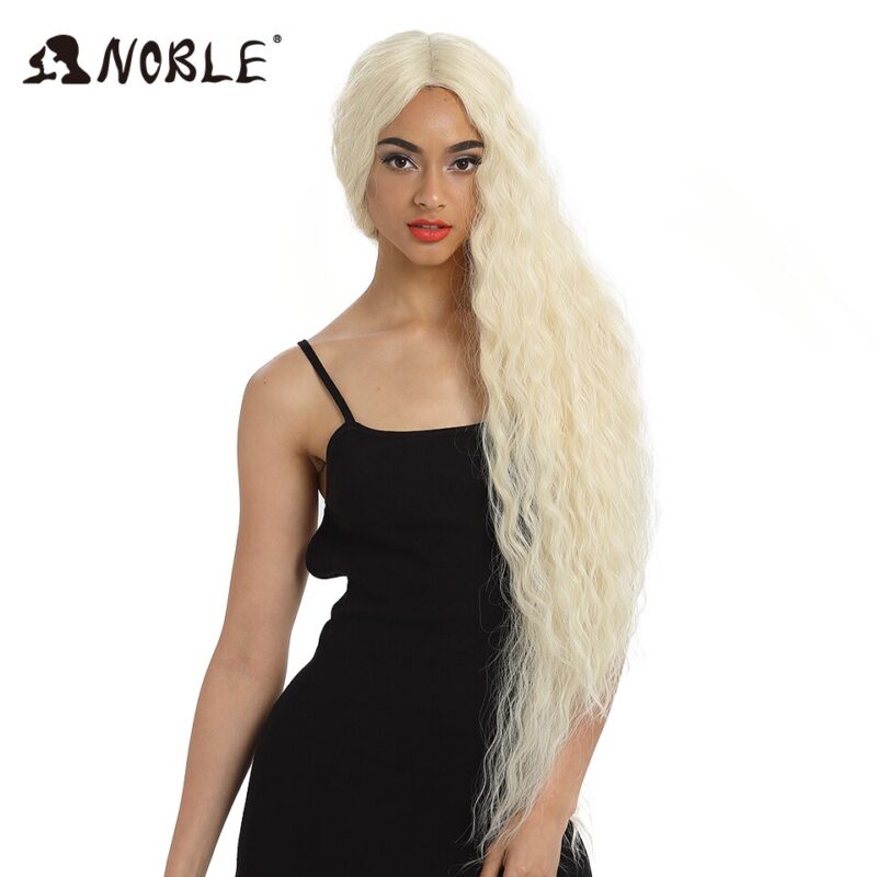 Edle Cosplay Synthetische Spitze Front Perücke Lange Perücke Cosplay Lockige 42 Zoll Ombre Blonde farbe Perücke Synthetische Spitze Front Perücke für Frauen – Bild 5