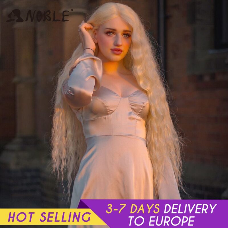 Edle Cosplay Synthetische Spitze Front Perücke Lange Perücke Cosplay Lockige 42 Zoll Ombre Blonde farbe Perücke Synthetische Spitze Front Perücke für Frauen