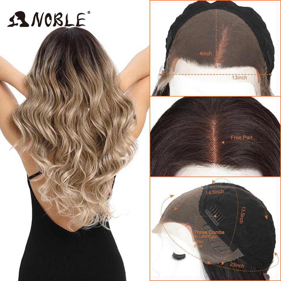 Edle Haar Spitze Front ombre blonde Perücke 30 Inch Spitze Lange wellenförmige 360 Perücke rot african american Synthetische Perücken Für schwarz Frauen – Bild 6