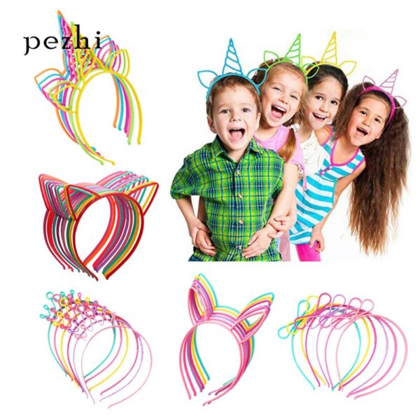 Einhorn Stirnband crown Katze ohren bogen tier nette mädchen Haar Hoop haarband kinder Geburtstag Liefert Party Zubehör Headwear