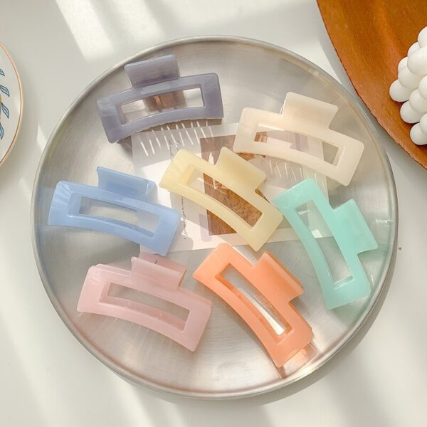 Elegante Frauen Große Haar Krallen Krabben Haar Clips Rechteck Acryl Harz Acetat Leopard Print Geometrische Haarnadeln Haar Zubehör