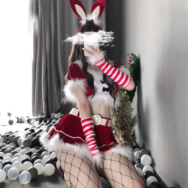 Erotische Wäsche Set Maid Kellnerin Diener Frauen Weihnachten Xmas Party Santa Claus Cosplay Kostüm Sexy Bunny Girl Kostüm