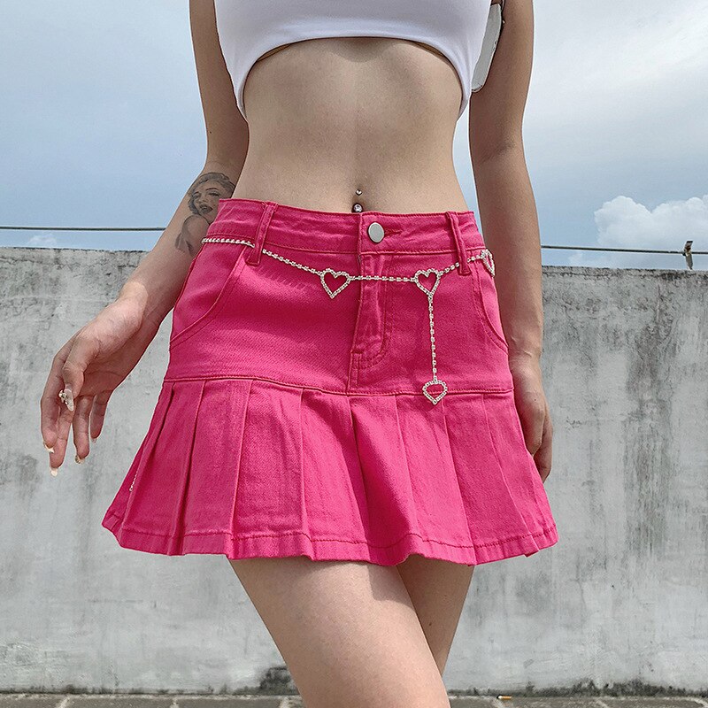 Europäischen und Amerikanischen 2020 Herbst Neue Sexy Hot Girl Rüschen Hohe Taille Abnehmen Stretch Denim Rock Casual Kurzen rock frauen – Bild 2
