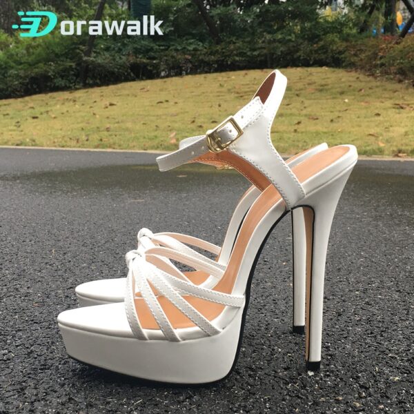 Extreme 16cm High Heels Fetisch Frauen Plattform Sandalen Ankle Strap Sexy Plus Größe 48 SM Homosexuell Kreuz Kommode Drag königin Unisex Schuhe