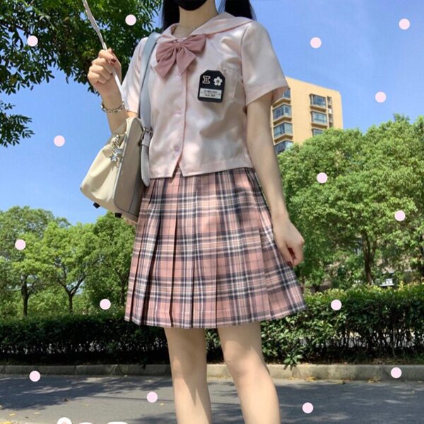 [Für Valentinstag] Mädchen der Sommer Hohe Taille Gefaltete Röcke Plaid Röcke Frauen JK Uniformen Mädchen Schule kleid Studenten Tücher