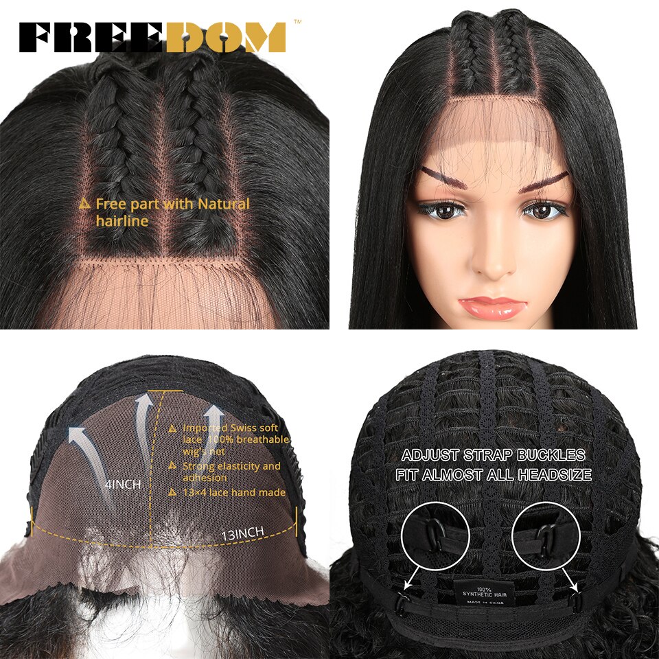 FREIHEIT Synthetische Spitze Front Perücken Für Schwarze Frauen Yaki Gerade Lange 26 zoll perruque Spitze Perücke Baby Haar Hitze Beständig faser – Bild 6