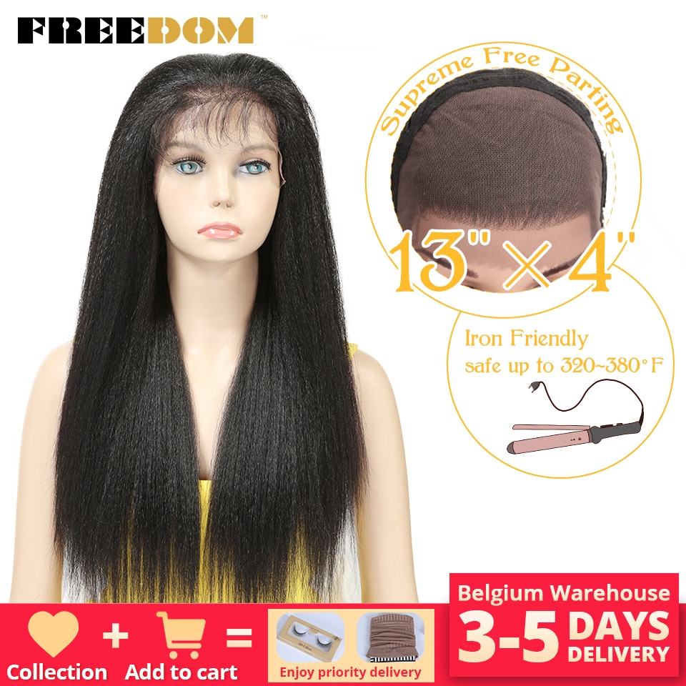 FREIHEIT Synthetische Spitze Front Perücken Für Schwarze Frauen Yaki Gerade Lange 26 zoll perruque Spitze Perücke Baby Haar Hitze Beständig faser