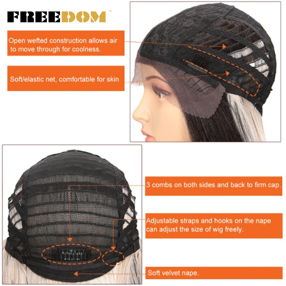 FREIHEIT Synthetische Spitze Perücke 38 Zoll Tiefe Teil Lange Gerade Perücken Ombre Rosa Cosplay Perücken Synthetische Spitze Perücke Für Schwarz frauen – Bild 5