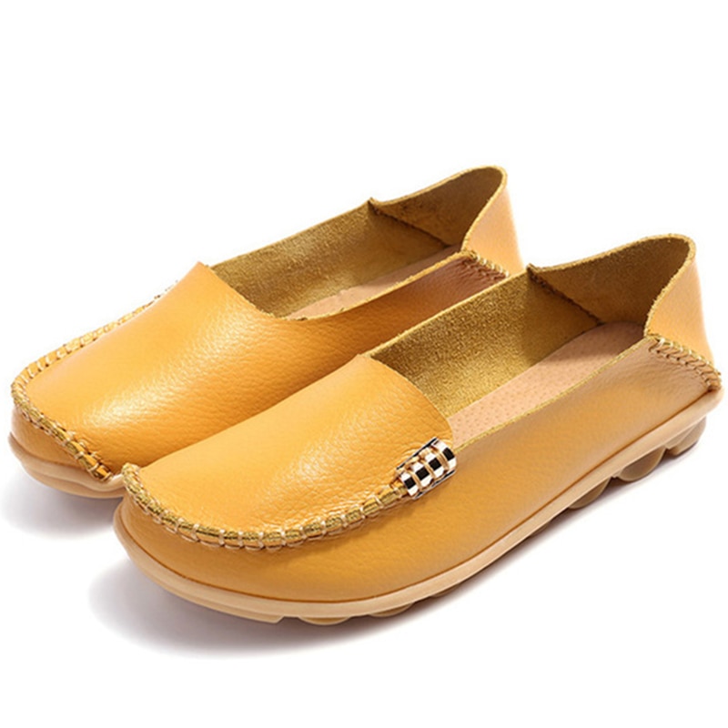 Flache Schuhe Frauen Slip Auf Schuhe F R Frauen Echtem Leder Loafer