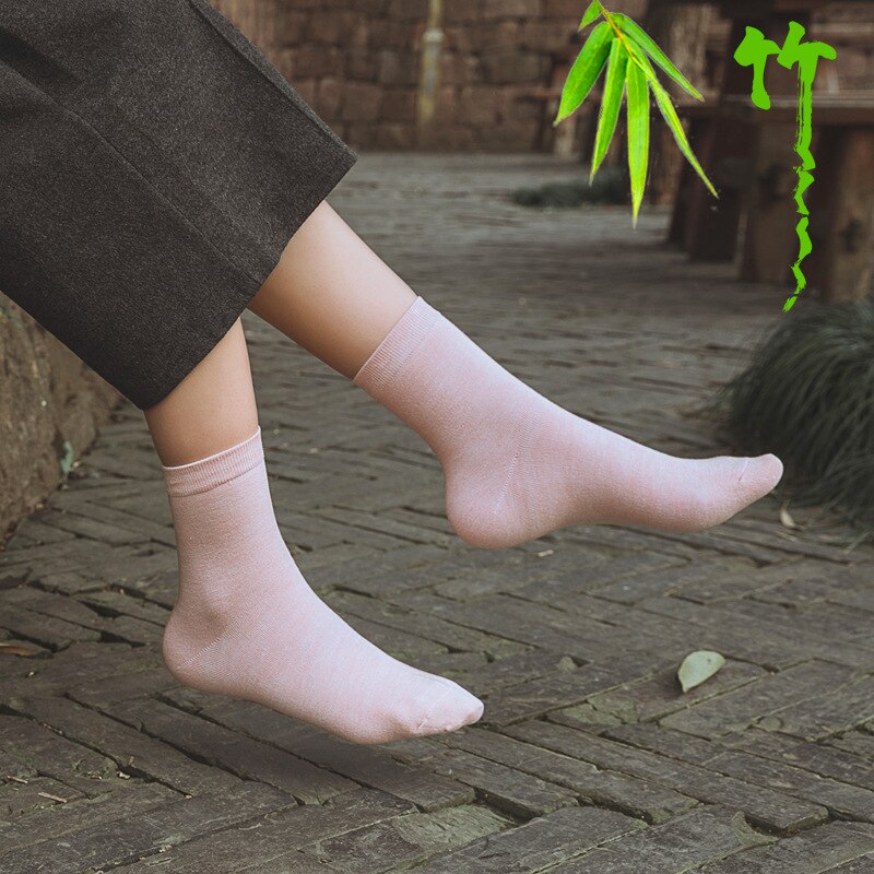 Frühling frauen Harajuku Solide Dünne Candy Farbe Bunte Bambus Faser Socken 5 Pairs – Bild 3