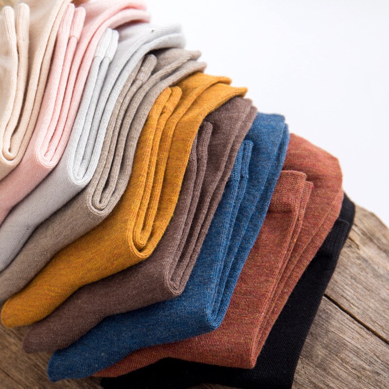 Frühling frauen Harajuku Solide Dünne Candy Farbe Bunte Bambus Faser Socken 5 Pairs – Bild 4