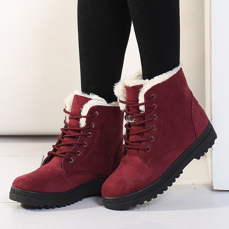Frauen Boot Winter Ankle Boot Für Frauen Winter Schuhe Mit Pelz Weiblichen Schnee Stiefel Botas Mujer Warm Plüsch Schuhe frau Plus Größe 44 – Bild 2
