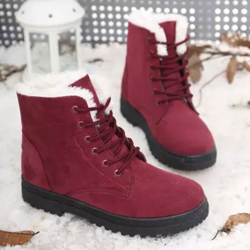 Frauen Boot Winter Ankle Boot Für Frauen Winter Schuhe Mit Pelz Weiblichen Schnee Stiefel Botas Mujer Warm Plüsch Schuhe frau Plus Größe 44 – Bild 5