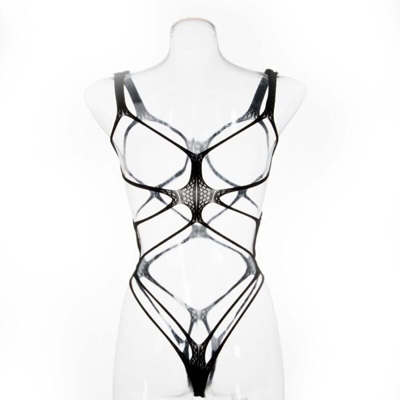 Frauen Exotischen Dessous Aushöhlen Mesh Netzs Body Sexy Ouvert Teddies Bodys Damen Nachtwäsche Unterwäsche Baby Puppe – Bild 2
