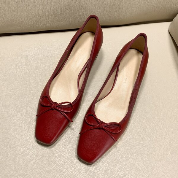 Frauen Flache Ferse Schuhe Bowknot Einfarbig Größe 31 32 44 45 46 Quadratischen Kopf Elegante Stil Dame Wohnungen Weichen sohle Alle Spiel Grundlegende