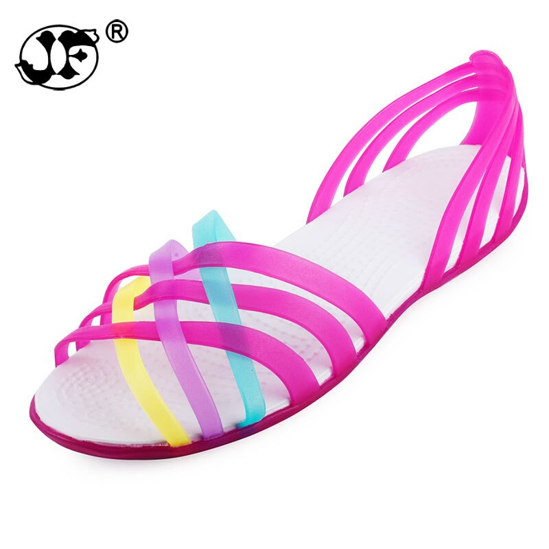 Frauen Gelee Schuhe Rianbow Sommer Sandalen Weibliche Flache Schuh Casual Damen Slip Auf Frau Candy Farbe Peep Toe Strand Schuhe 698 – Bild 5