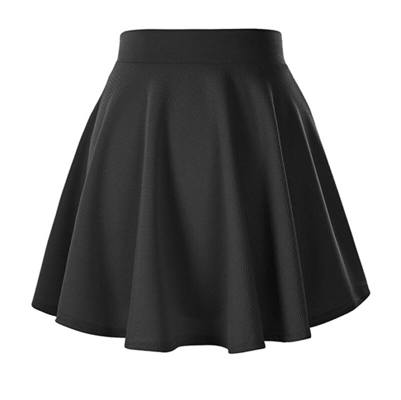 Frauen Grundlegende Vielseitig Stretchy Ausgestelltes Casual Mini Skater Rock pailletten rock Wein Rot Schwarz Kurzen Rock