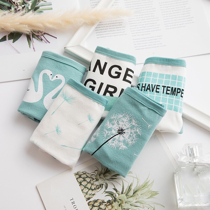 Frauen Höschen Baumwolle Weibliche Atmungsaktive Unterwäsche Mid Taille Schwan Löwenzahn Slip für Damen Mädchen Komfortable Sexy Nette Dessous – Bild 2