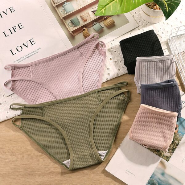 Frauen Höschen Weiche Baumwolle Atmungsaktiv Sexy Dessous Solide Briefs Damen Niedrigen Taille Unterwäsche Plus Größe