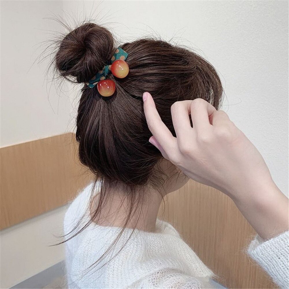 Frauen Haar Krawatten Elastische Gummibänder Bogen Mädchen Acryl Kirsche Blume Bär Bogen Knoten Koreanische Kopf Zubehör Scrunchies Großhandel – Bild 6