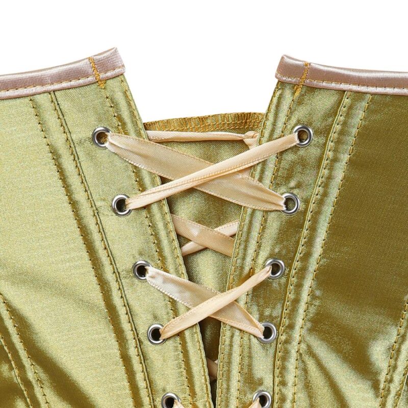 Frauen Korsett Bustier Satin Sexy Plus Größe Gothic Lace Up Ohne Knochen Gorset Top Shapewear Klassische Clubwear Party Club Nacht Mieder – Bild 5