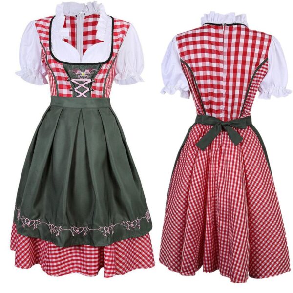 Frauen Oktoberfest Kostüm Plus Größe Rot Plaid Deutsch Oktoberfest Bier Mädchen Kostüm Dirndl Kleid Bier Dirne Biergarten Uniform