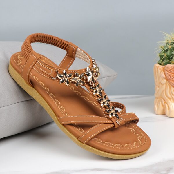 Frauen Sandalen Böhmischen Sommer Sandalen Strass Dame Schuhe Clip Kappe Verband Strand Schuhe Mode Straße Schuhe Getragen Zapatos Mujer