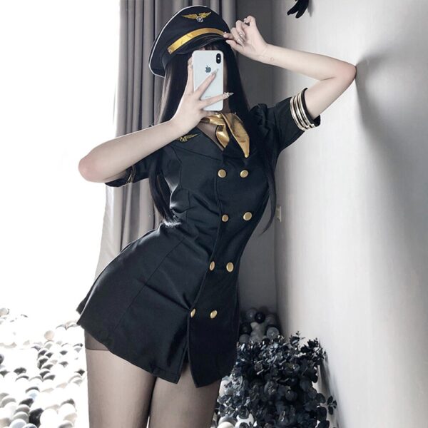 Frauen Sexy Dessous Stewardess Uniform Cosplay Erotische Versuchung Flight Attendant Kostüm Sex Polizei Japanischen Roleplay