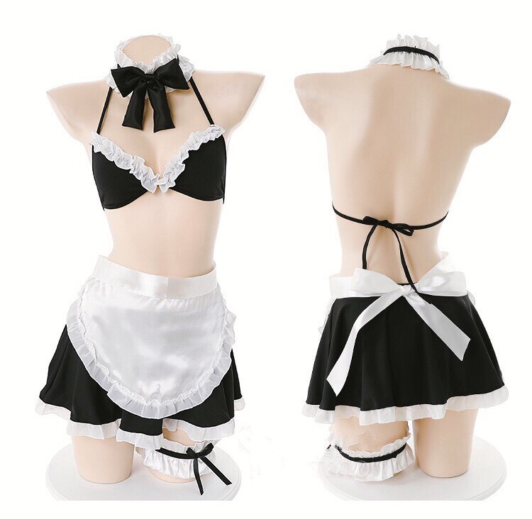Frauen Sexy Exotische Dessous Französisch Schürze Unterwäsche Cosplay Maid Kostüm Lenceria Porno Kleidung Nachtwäsche Student Uniform – Bild 6