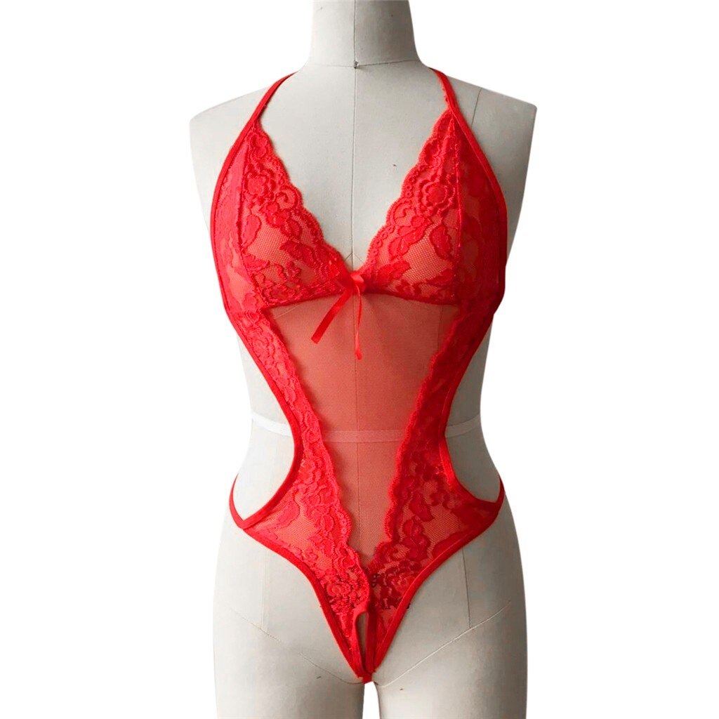 Frauen Sexy Feste Spitze Dünne Dame Dessous Spitze Kleid Bodys Unterwäsche Nachtwäsche Nachtwäsche Body Sommer Strand Dünne # W3 – Bild 3